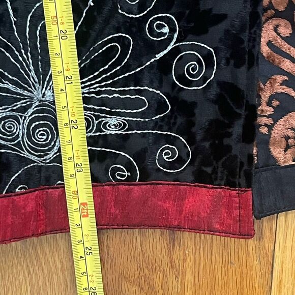 NORM THOMPSON Velvet Silk Colorblock Jacket Small Multicolor Patchwork Artsy - Picture 7 of 7